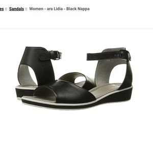 Ara Lidia Nappa Sandals Black size 6